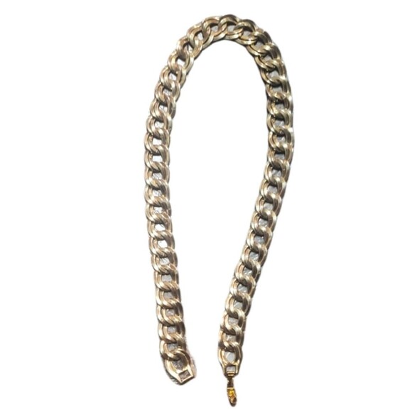 Womens Vintage Chunky Gold Toned Large Circle Chain Necklace - Picture 4 of 4